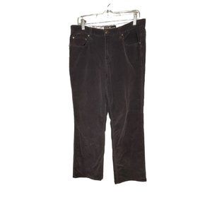 L.A. Blues Women's Corduroy Straight Leg Pants Size 16 Charcoal Gray